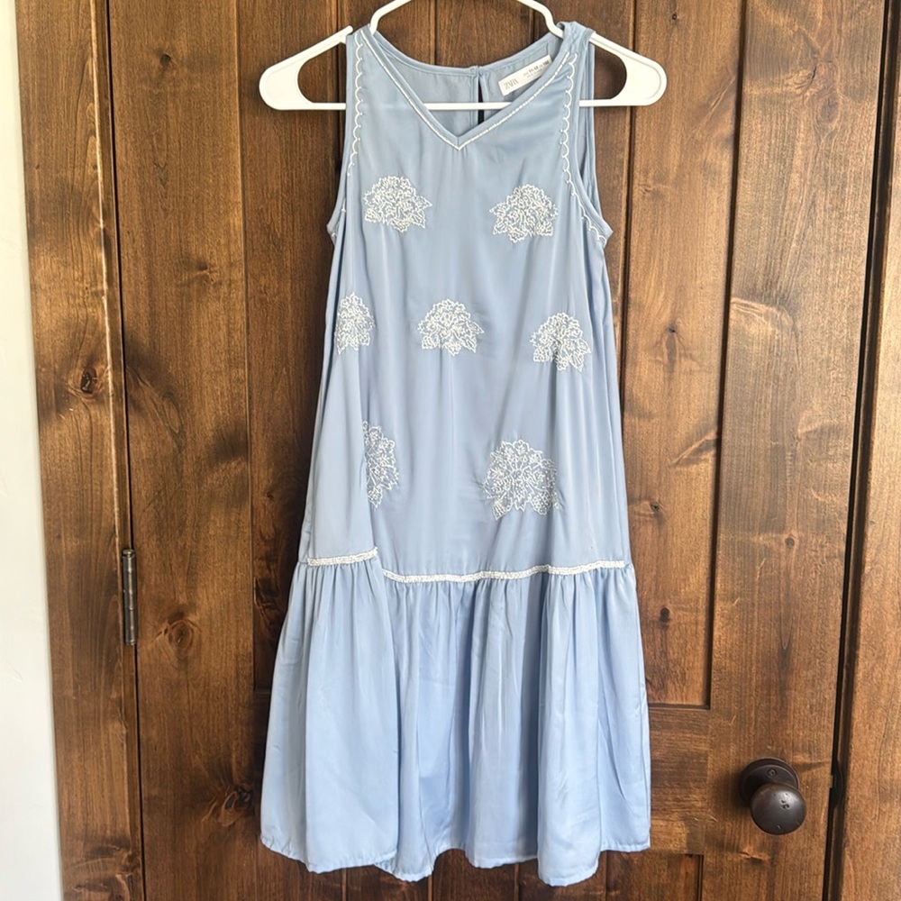 Zara Kids Beaded Satin Effect Dress, size 11-12